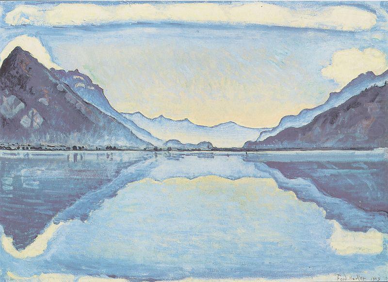 Thunersee mit symmetrischer Spiegelung, Ferdinand Hodler